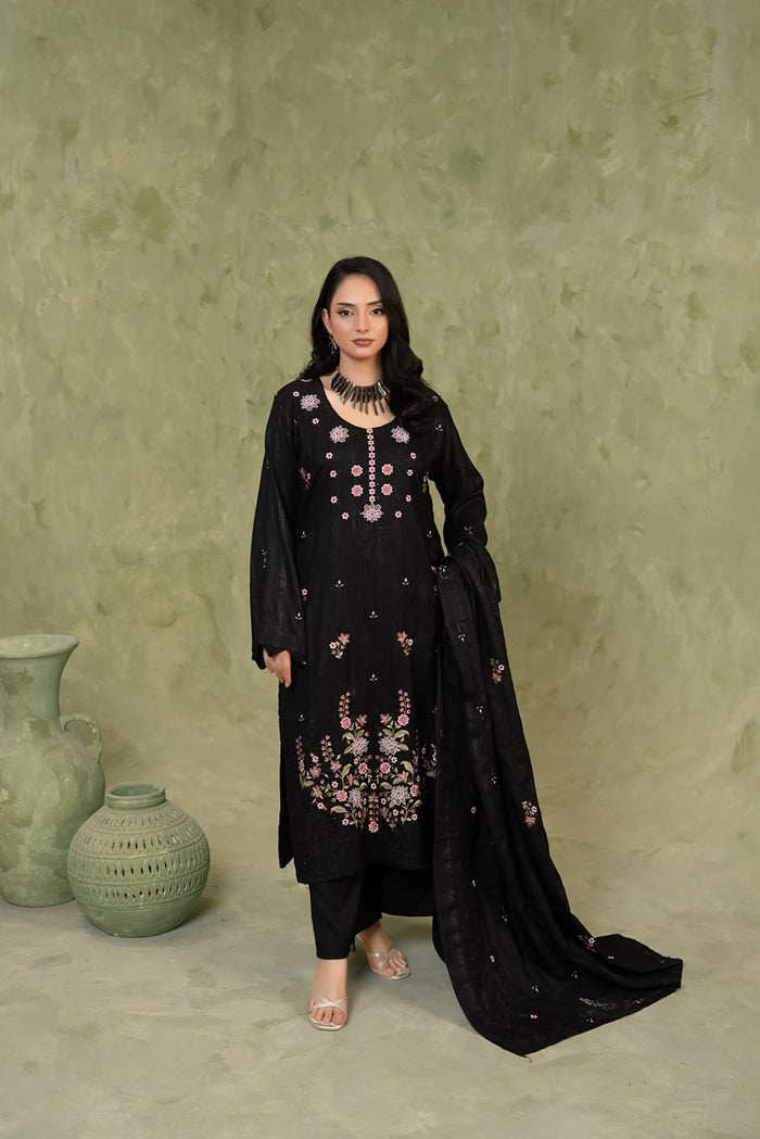 SHEEN LUXE 3PC EMBROIDERED WITH READY TO WEAR DUPATTA