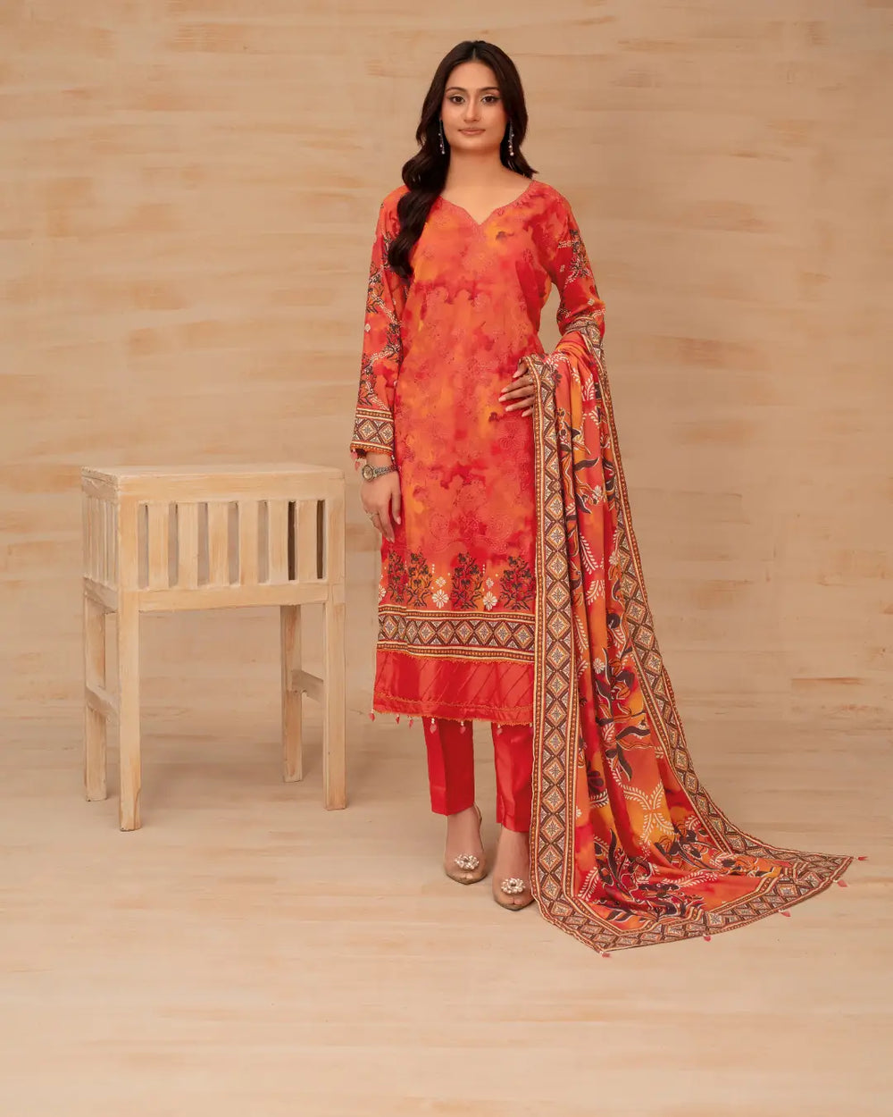 Batik Embroidered 3-Piece