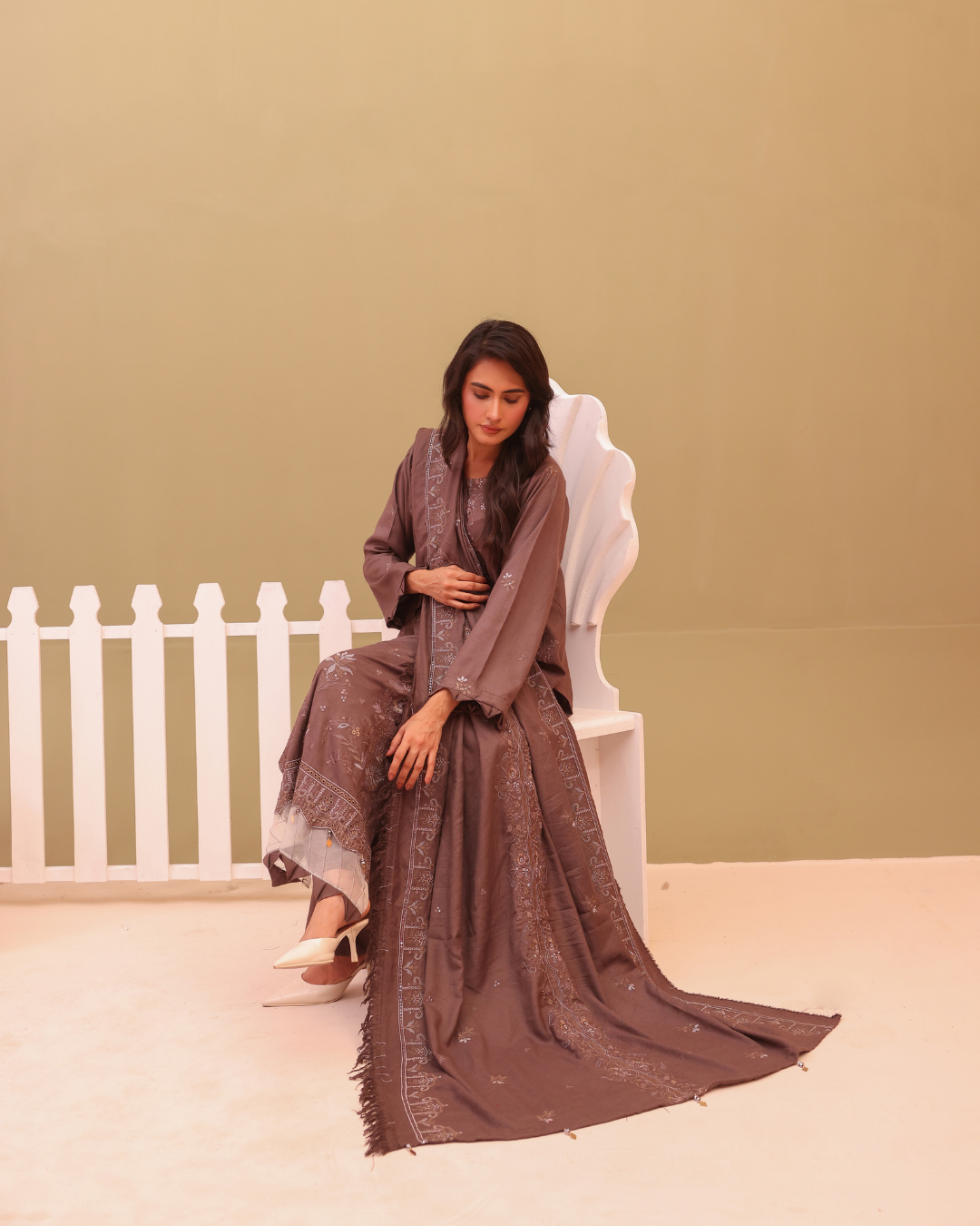 SHEEN LUXE 3PC EMBROIDERED WITH READY TO WEAR DUPATTA