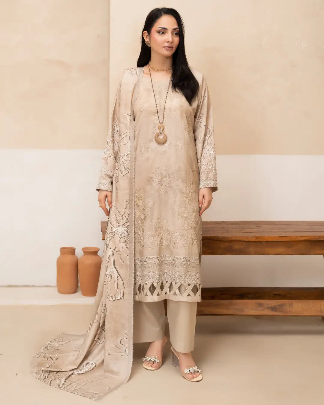 Azura Karandi Embroided 3-Piece
