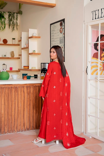 SHEEN LUXE 3PC EMBROIDERED WITH READY TO WEAR DUPATTA