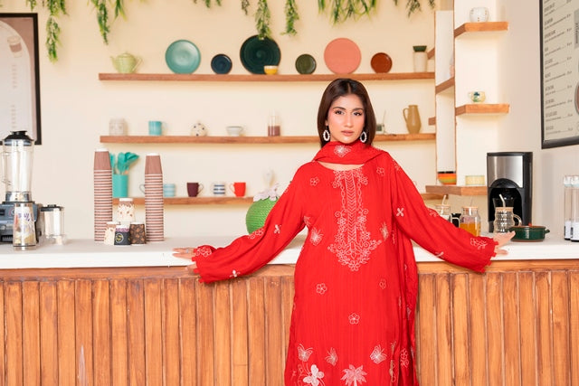 SHEEN LUXE 3PC EMBROIDERED WITH READY TO WEAR DUPATTA