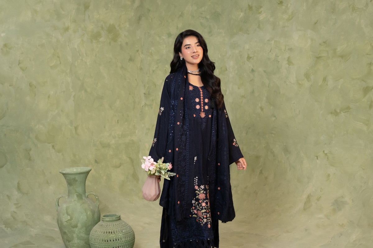 SHEEN LUXE 3PC EMBROIDERED WITH READY TO WEAR DUPATTA