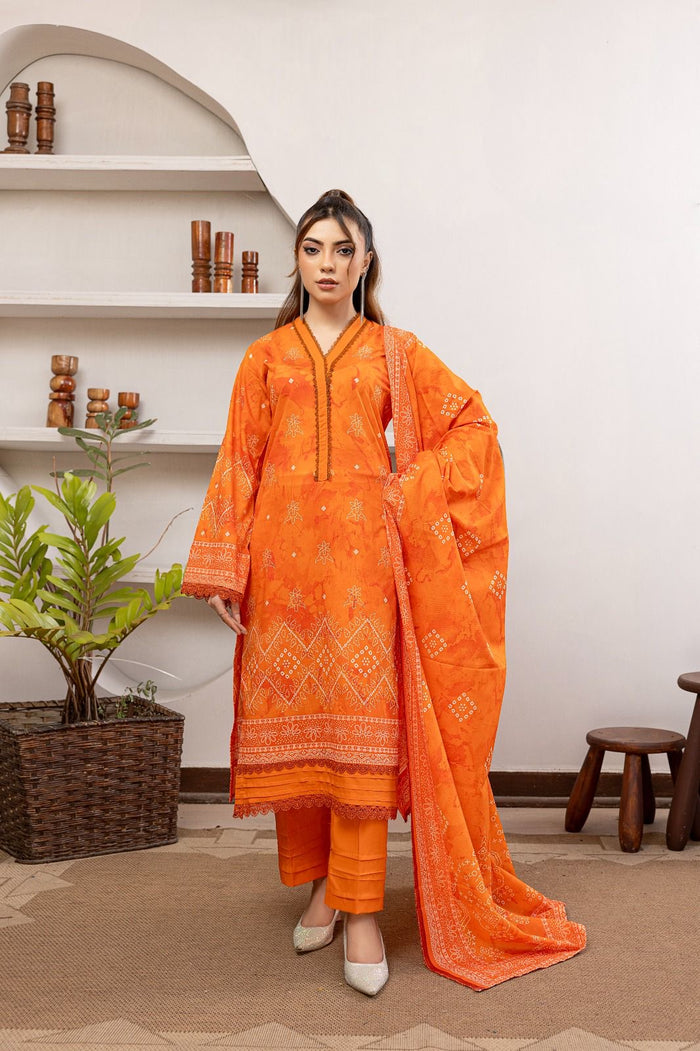 3 PIECE -  Printed LAWN SUIT