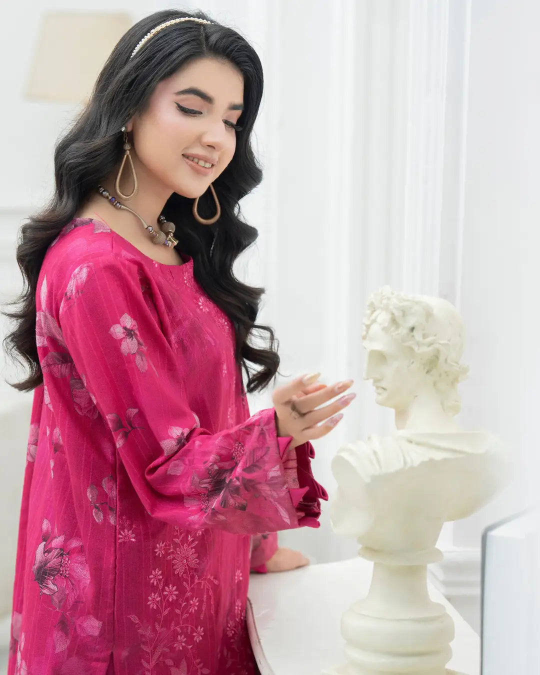 VELVET CHAMKI DHANAK EMBROIDED 3-PIECE
