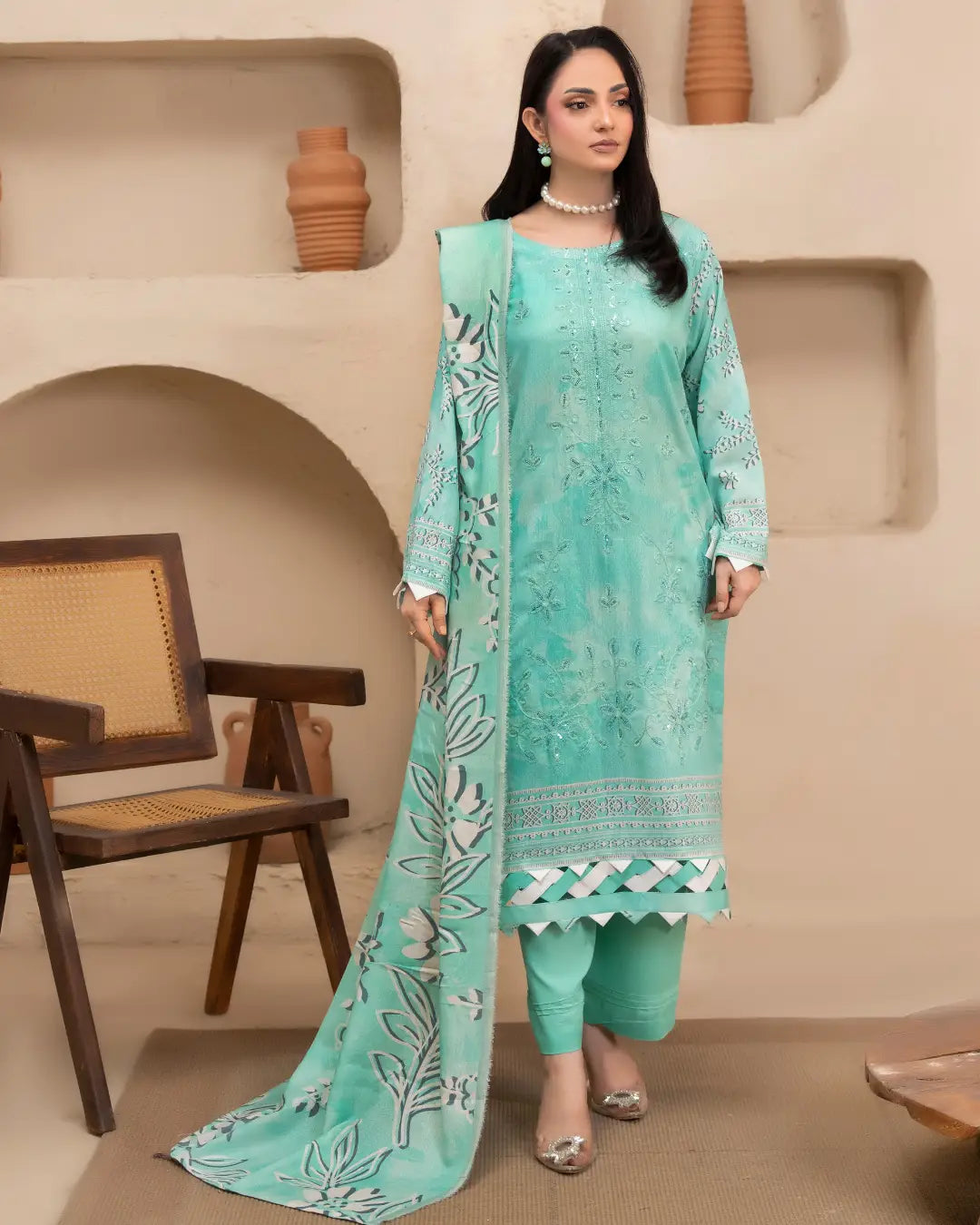 Azura Karandi Embroided 3-Piece