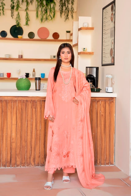 SHEEN LUXE 3PC EMBROIDERED WITH READY TO WEAR DUPATTA