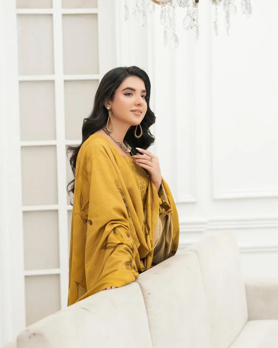 VELVET CHAMKI DHANAK EMBROIDED 3-PIECE