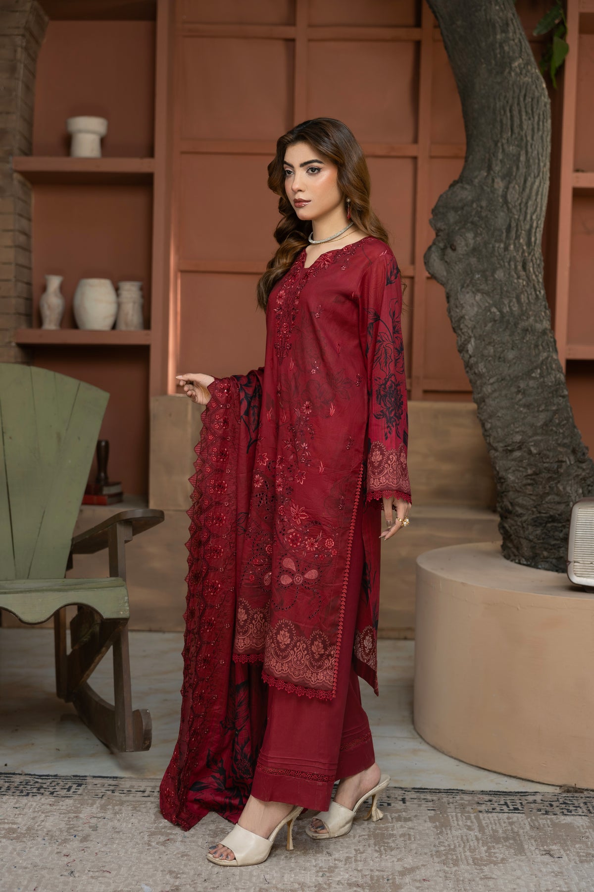 BIN NAEEM Royal Embroidery Vol-04 | 3 Piece Unstitched Cambric Suit
