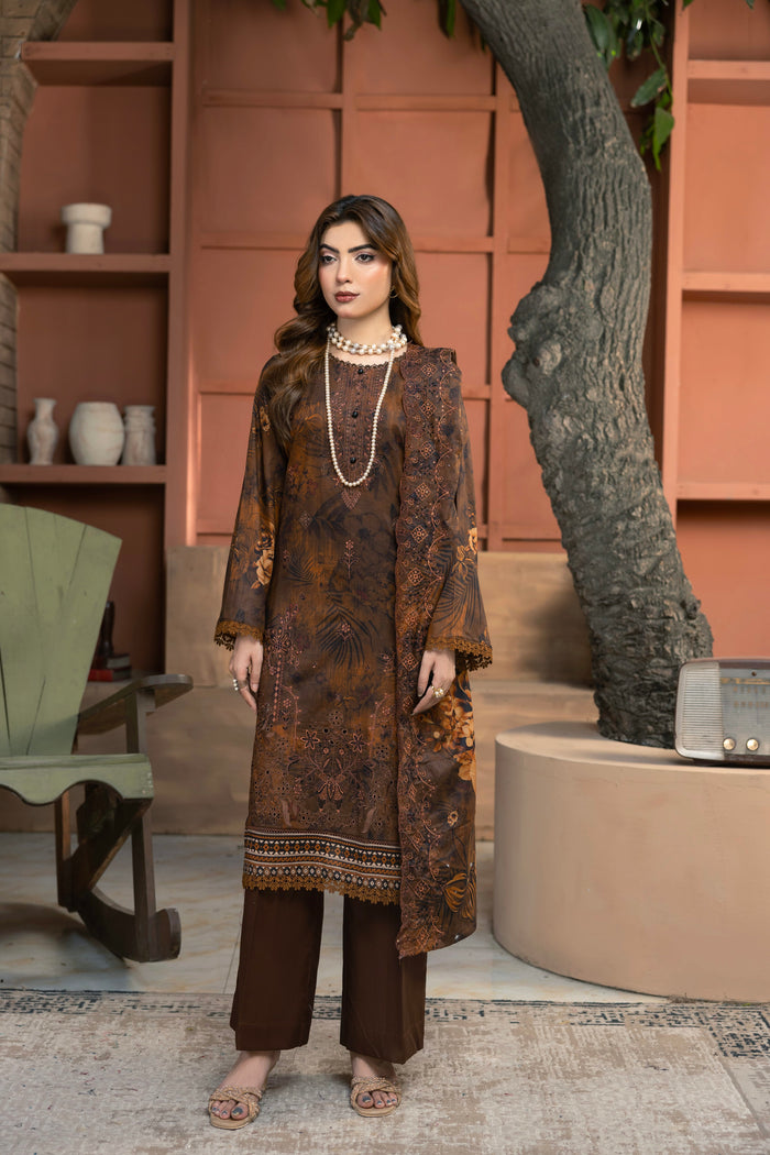 BIN NAEEM Royal Embroidery Vol-04 | 3 Piece Unstitched Cambric Suit