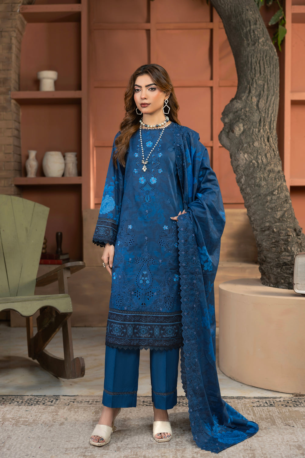 BIN NAEEM Royal Embroidery Vol-04 | 3 Piece Unstitched Cambric Suit