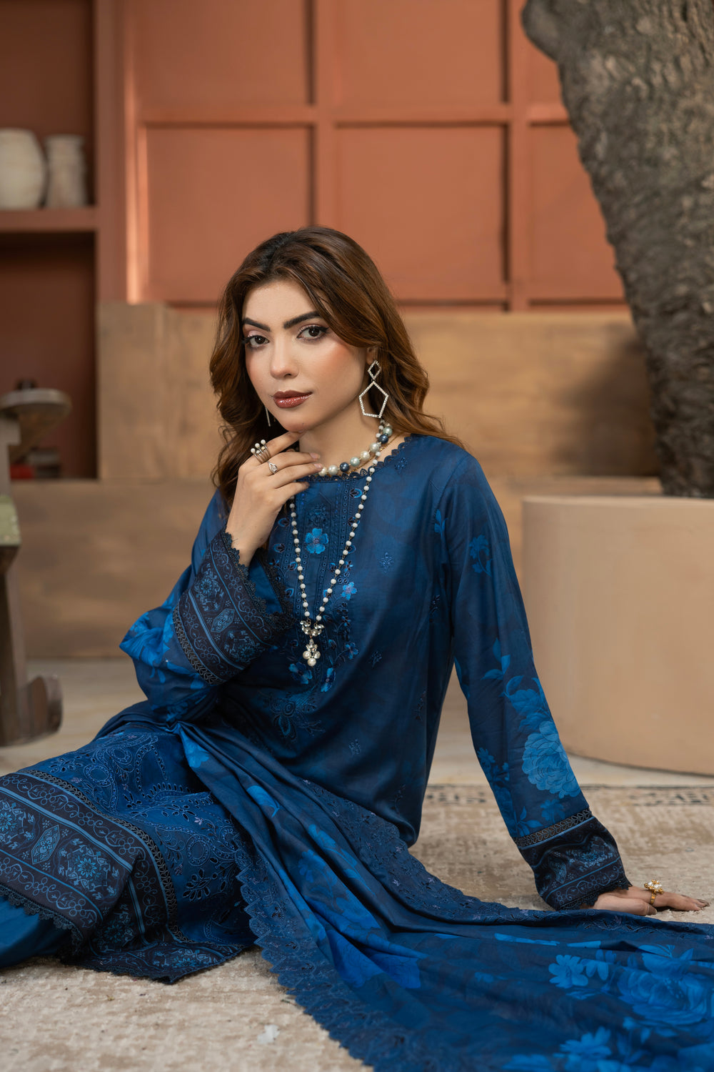 BIN NAEEM Royal Embroidery Vol-04 | 3 Piece Unstitched Cambric Suit