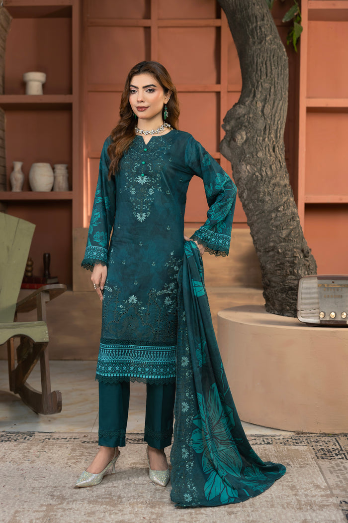 BIN NAEEM Royal Embroidery Vol-04 | 3 Piece Unstitched Cambric Suit