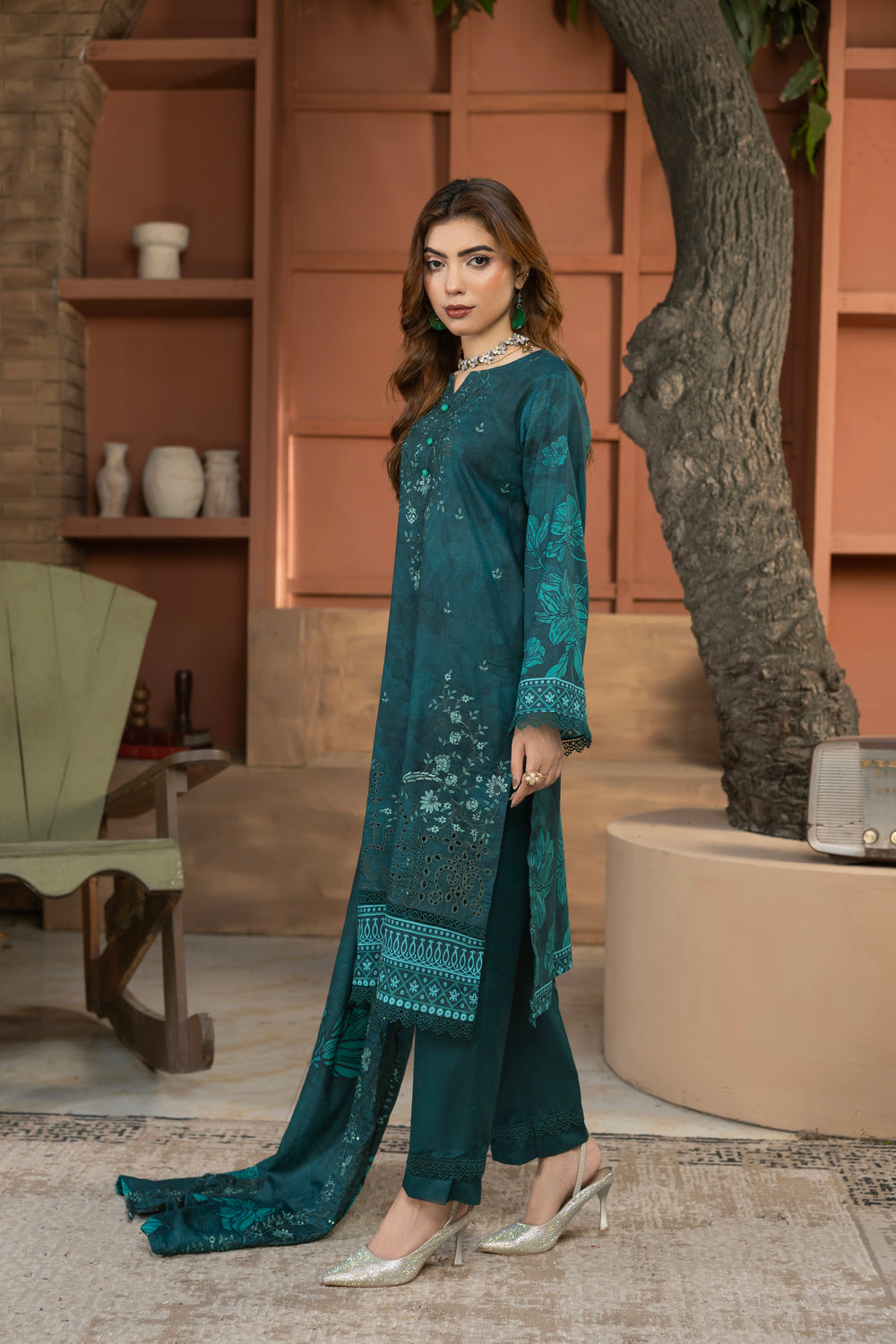 BIN NAEEM Royal Embroidery Vol-04 | 3 Piece Unstitched Cambric Suit