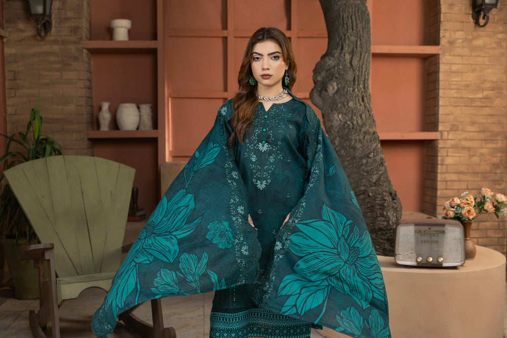 BIN NAEEM Royal Embroidery Vol-04 | 3 Piece Unstitched Cambric Suit