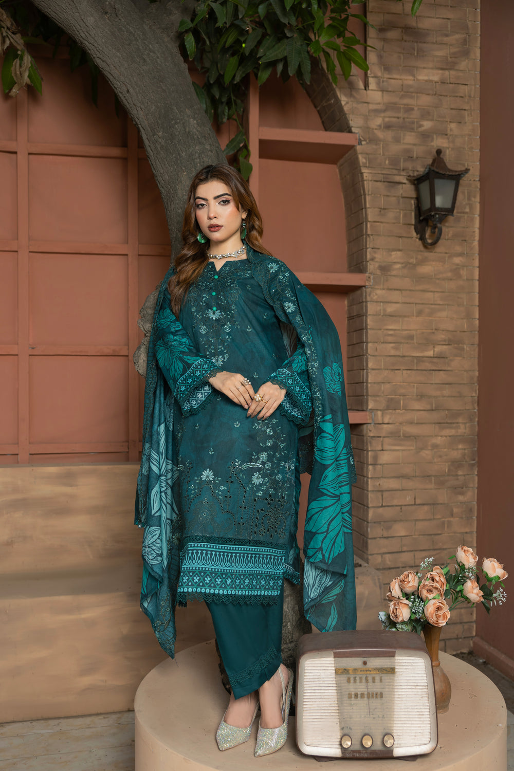 BIN NAEEM Royal Embroidery Vol-04 | 3 Piece Unstitched Cambric Suit