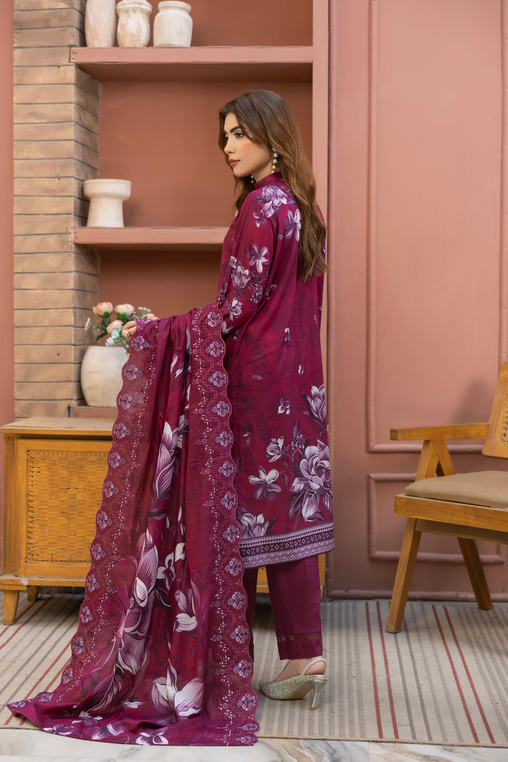 BIN NAEEM Royal Embroidery Vol-04 | 3 Piece Unstitched Cambric Suit