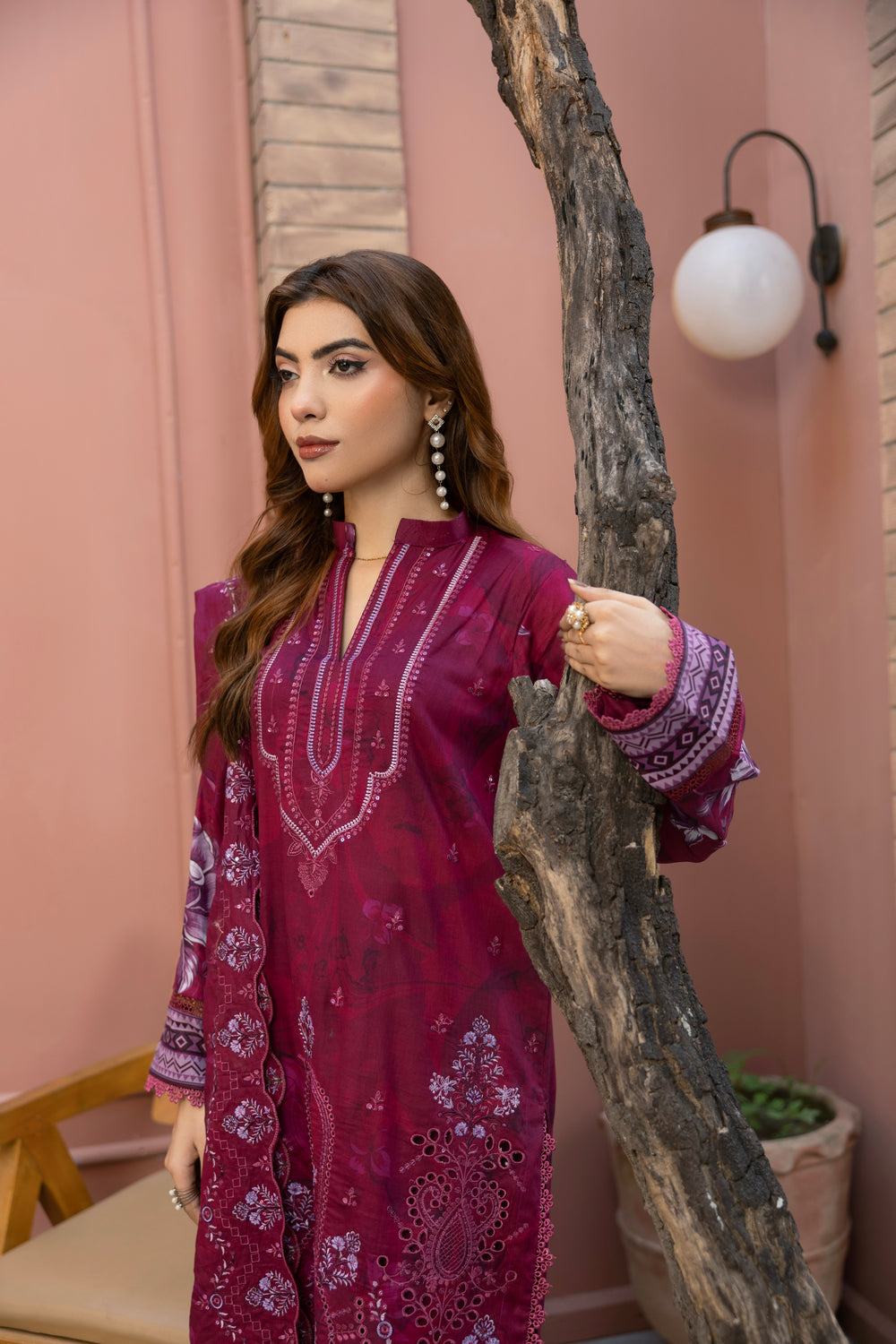 BIN NAEEM Royal Embroidery Vol-04 | 3 Piece Unstitched Cambric Suit