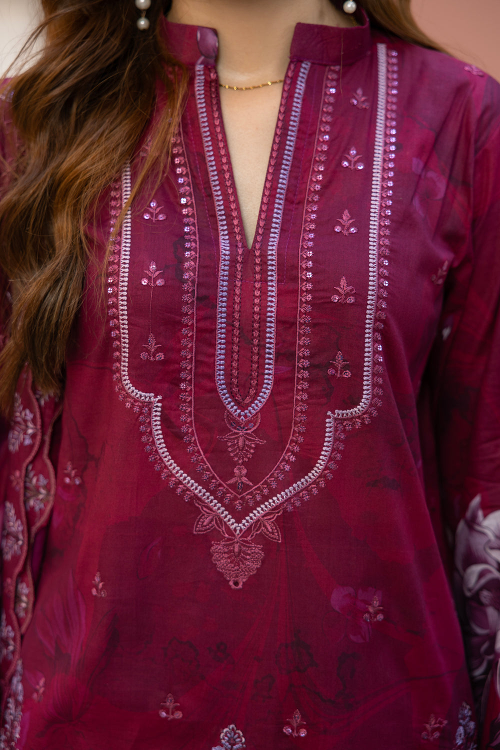 BIN NAEEM Royal Embroidery Vol-04 | 3 Piece Unstitched Cambric Suit