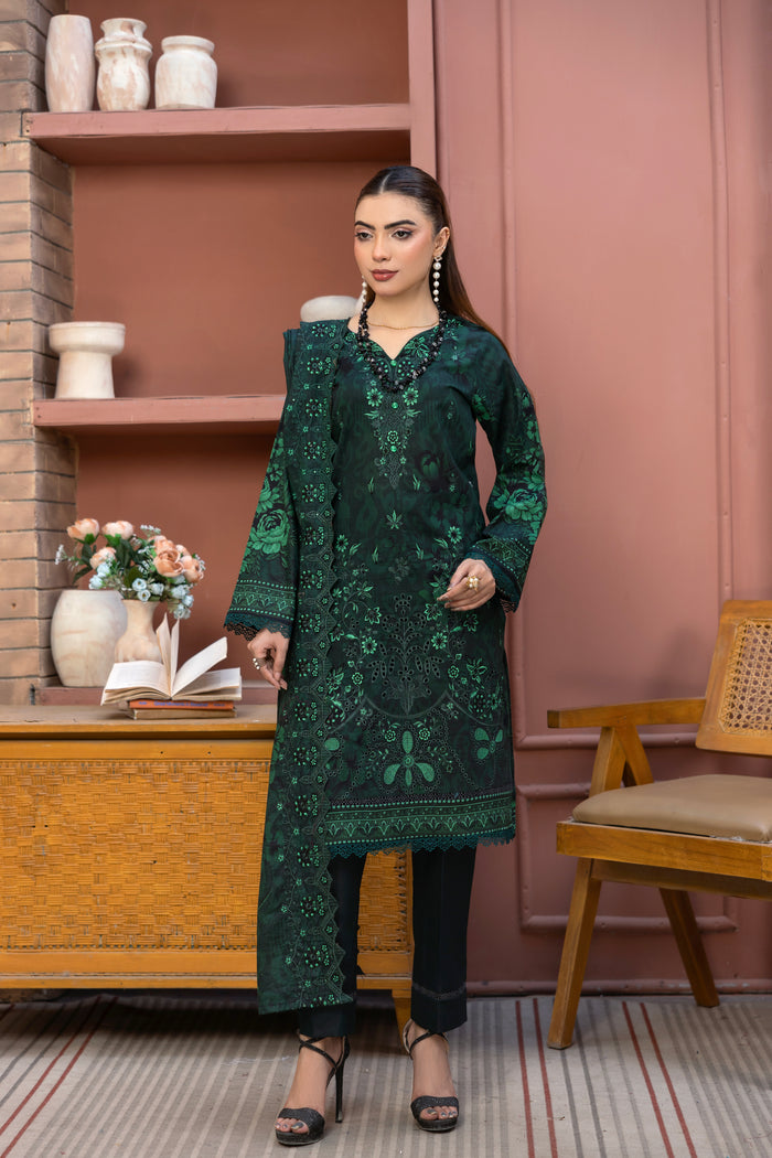 BIN NAEEM Royal Embroidery Vol-04 | 3 Piece Unstitched Cambric Suit
