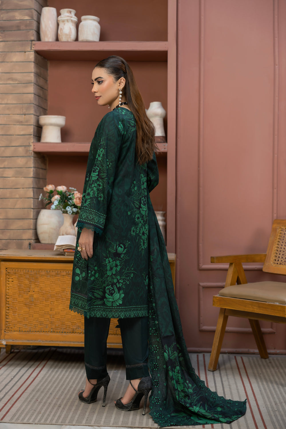 BIN NAEEM Royal Embroidery Vol-04 | 3 Piece Unstitched Cambric Suit