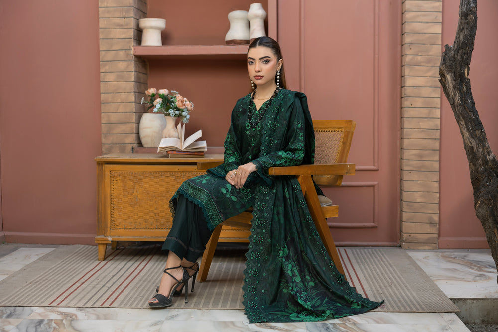 BIN NAEEM Royal Embroidery Vol-04 | 3 Piece Unstitched Cambric Suit