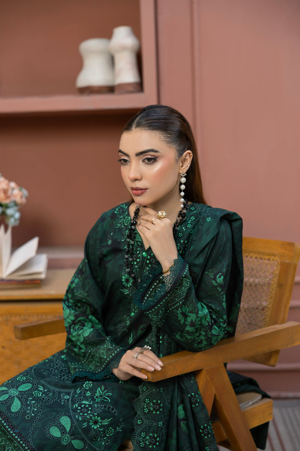 BIN NAEEM Royal Embroidery Vol-04 | 3 Piece Unstitched Cambric Suit