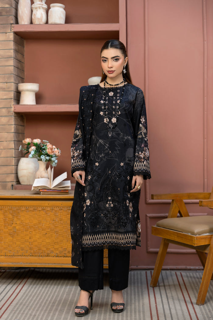 BIN NAEEM Royal Embroidery Vol-04 | 3 Piece Unstitched Cambric Suit