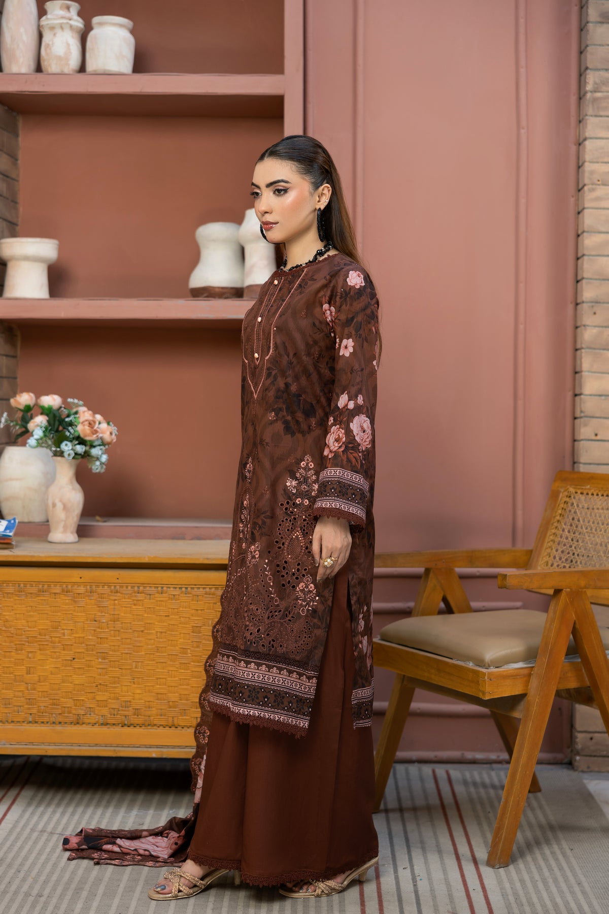 BIN NAEEM Royal Embroidery Vol-04 | 3 Piece Unstitched Cambric Suit