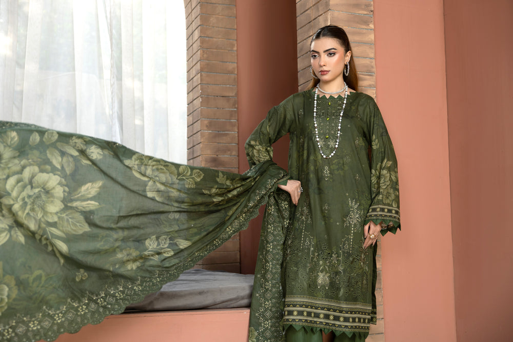 BIN NAEEM Royal Embroidery Vol-04 | 3 Piece Unstitched Cambric Suit