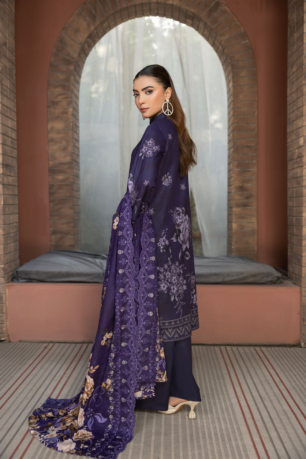 BIN NAEEM Royal Embroidery Vol-04 | 3 Piece Unstitched Cambric Suit