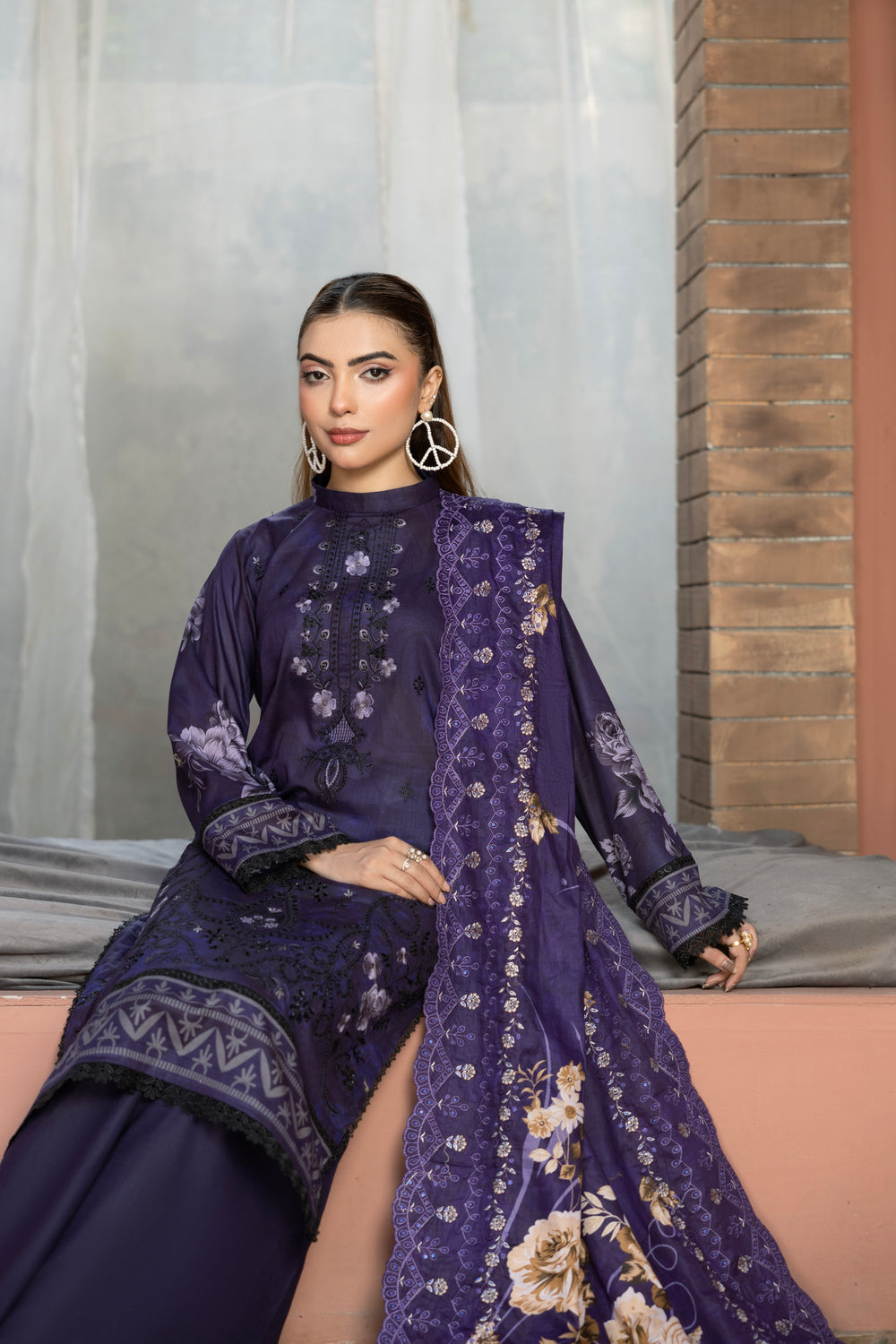 BIN NAEEM Royal Embroidery Vol-04 | 3 Piece Unstitched Cambric Suit