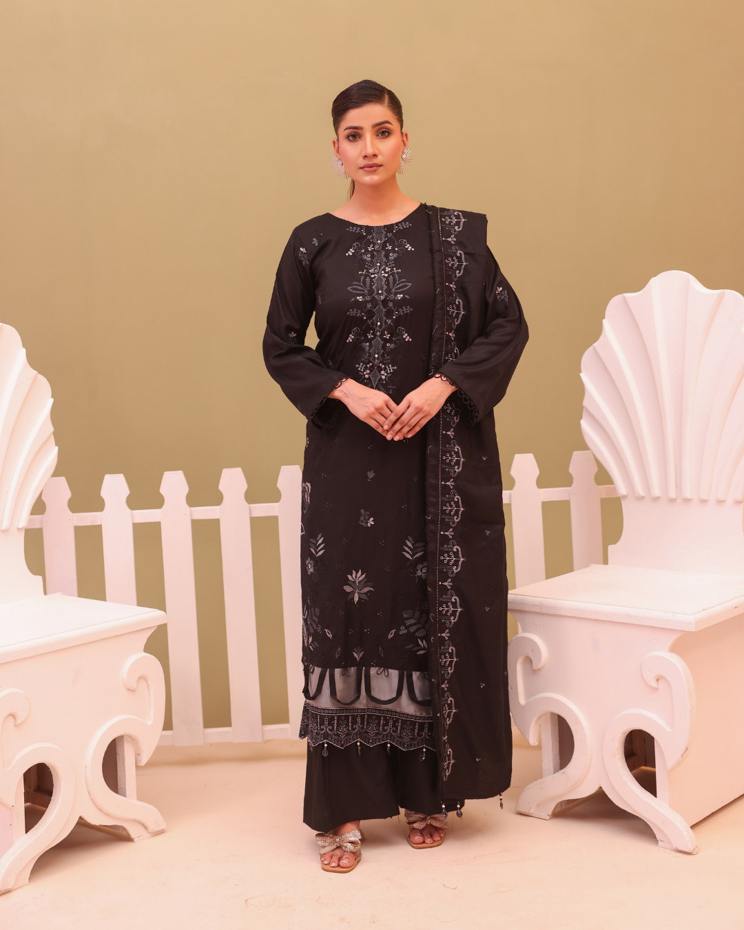 SHEEN LUXE 3PC EMBROIDERED WITH READY TO WEAR DUPATTA