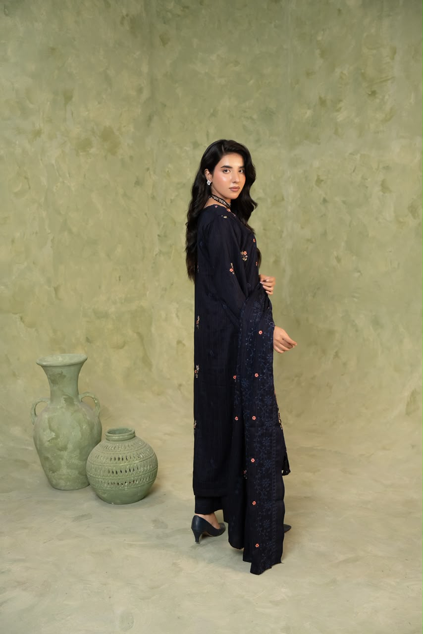 SHEEN LUXE 3PC EMBROIDERED WITH READY TO WEAR DUPATTA