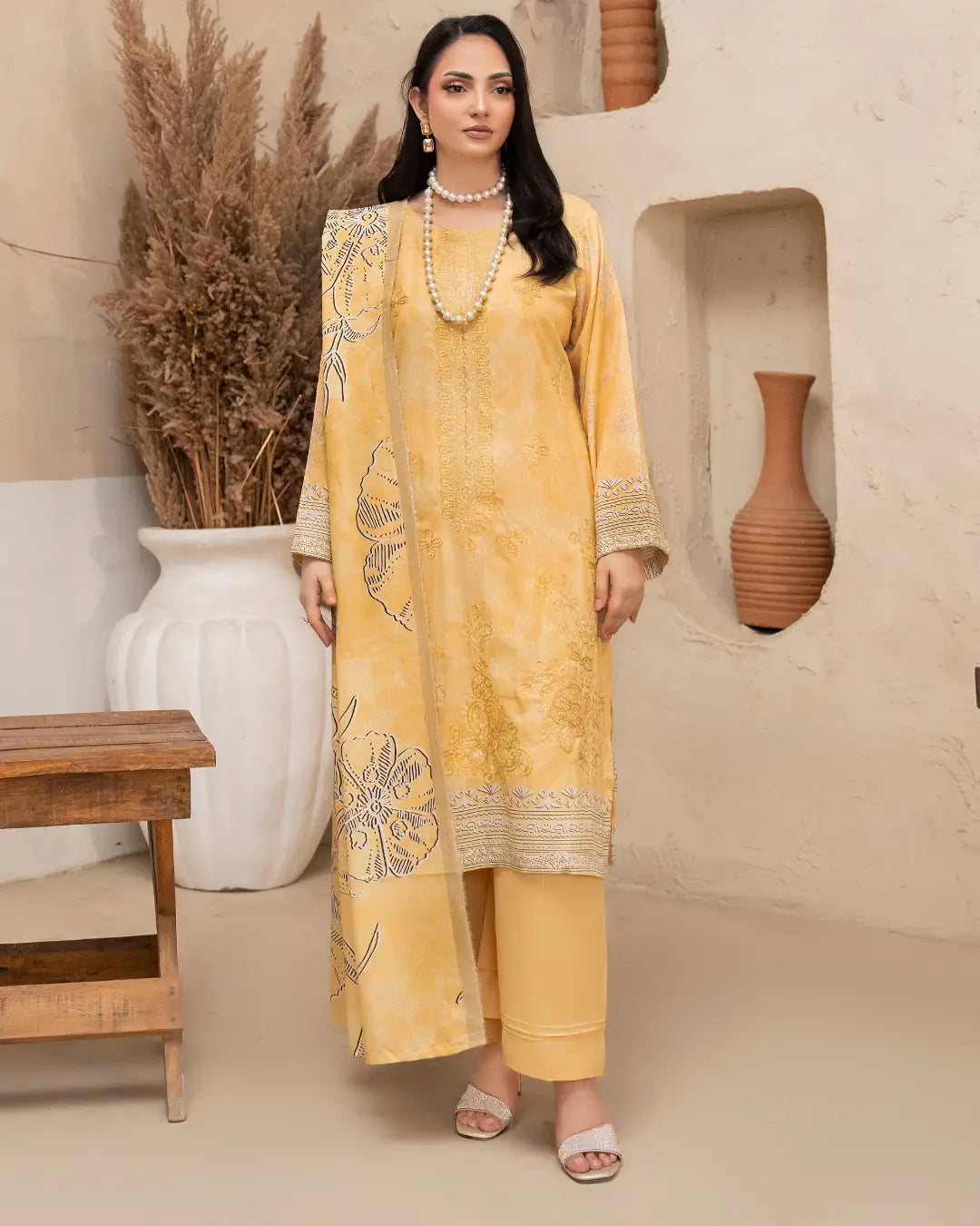 Azura Karandi Embroided 3-Piece