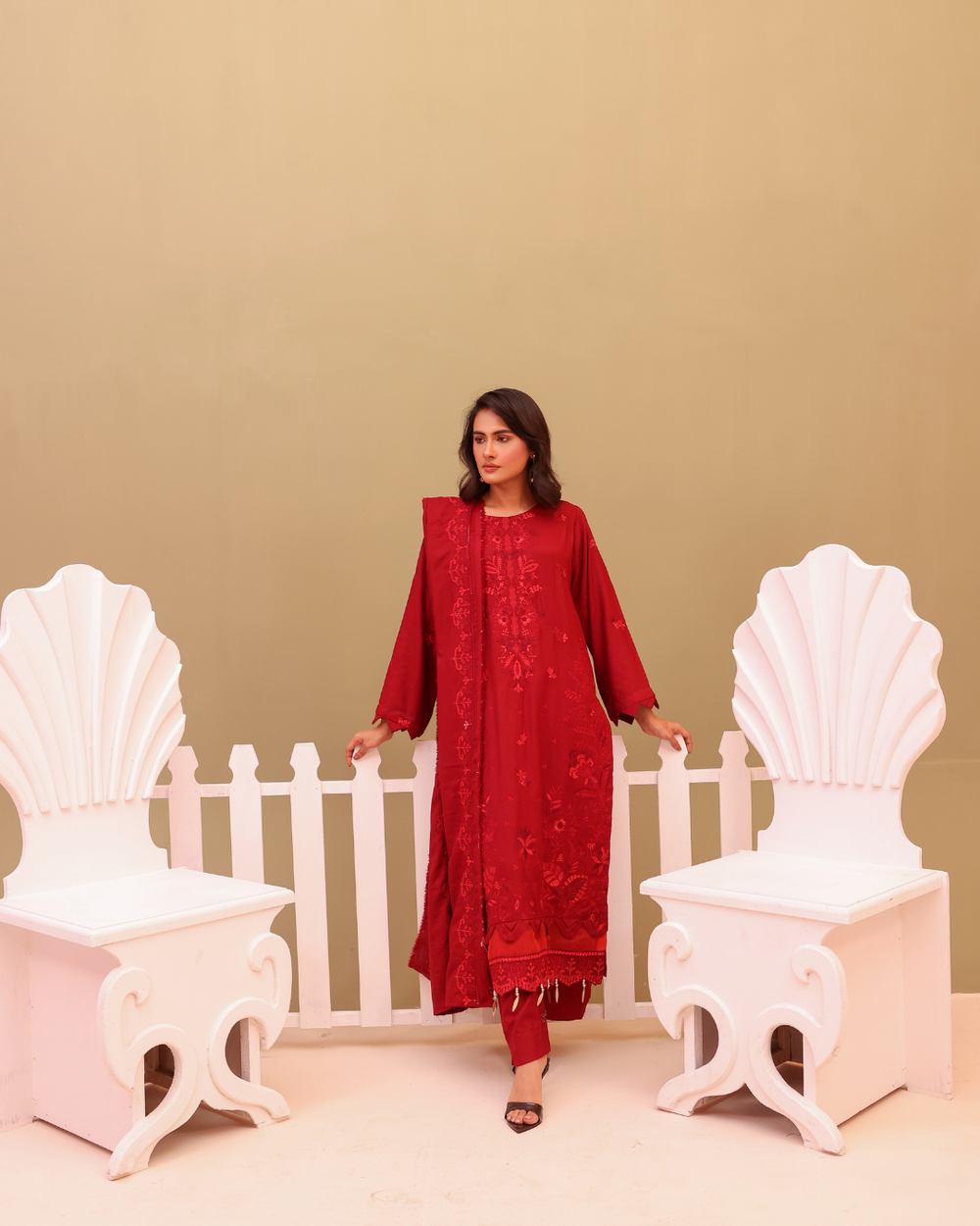 SHEEN LUXE 3PC EMBROIDERED WITH READY TO WEAR DUPATTA