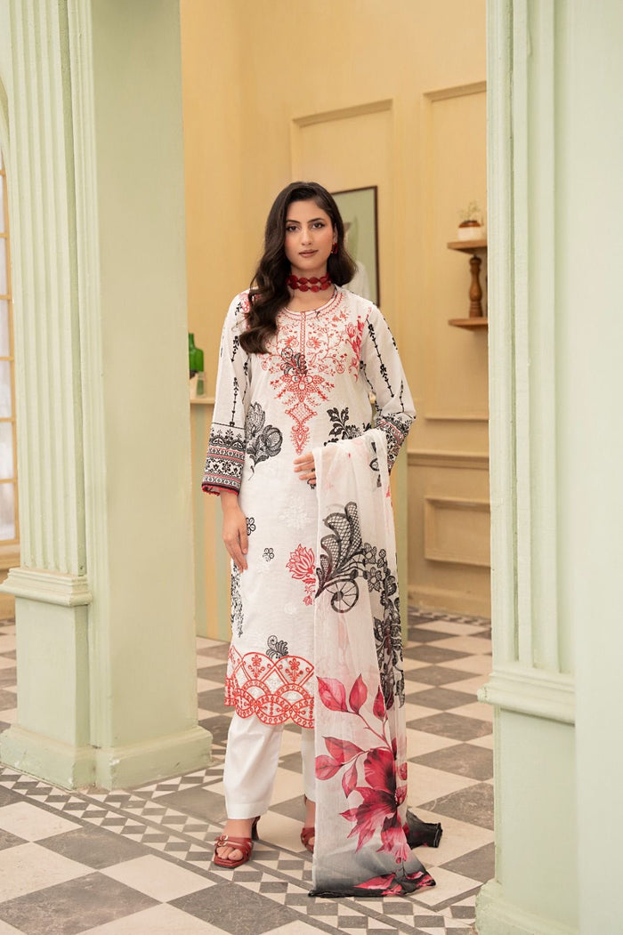3 PIECE - EMBROIDERED LAWN SUIT