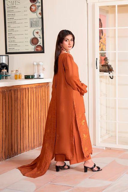 SHEEN LUXE 3PC EMBROIDERED WITH READY TO WEAR DUPATTA