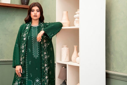 SHEEN LUXE 3PC EMBROIDERED WITH READY TO WEAR DUPATTA