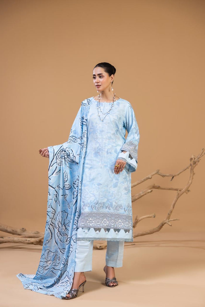 3 PIECE - UNSTITCHED EMBROIDERED KARANDI SUIT