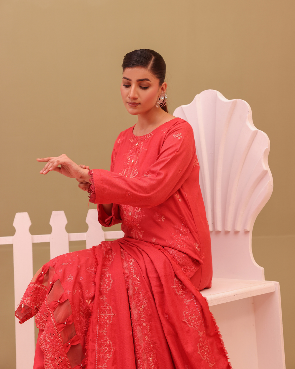 SHEEN LUXE 3PC EMBROIDERED WITH READY TO WEAR DUPATTA