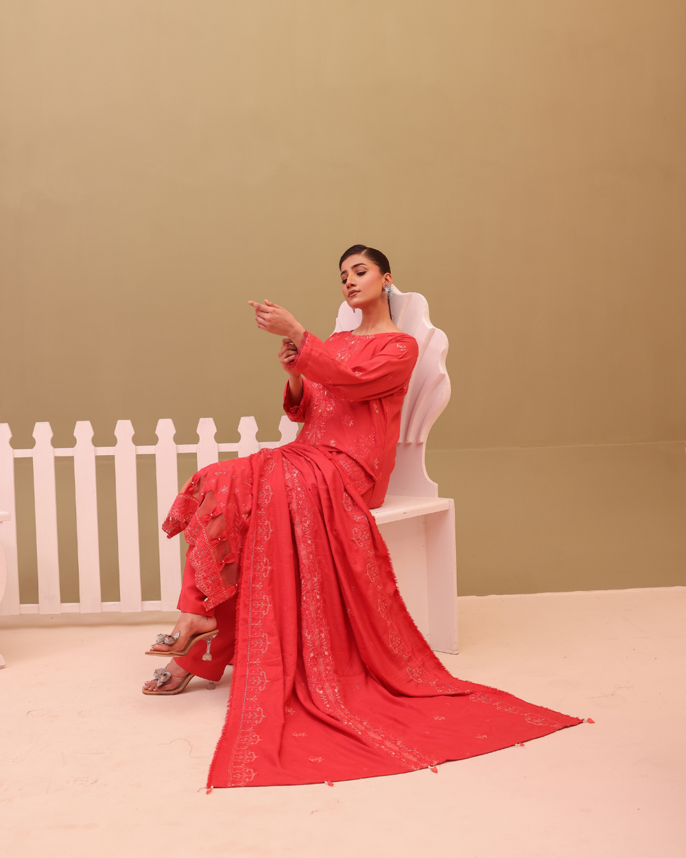 SHEEN LUXE 3PC EMBROIDERED WITH READY TO WEAR DUPATTA