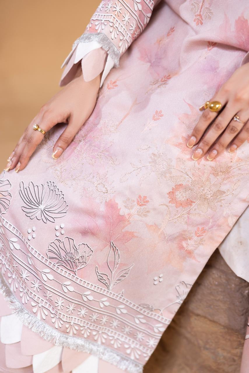 3 PIECE - UNSTITCHED EMBROIDERED KARANDI SUIT