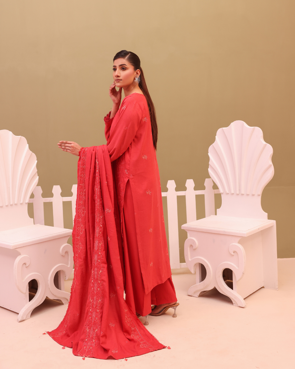 SHEEN LUXE 3PC EMBROIDERED WITH READY TO WEAR DUPATTA