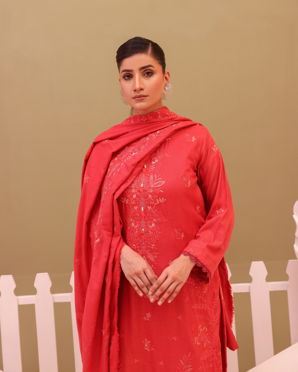 SHEEN LUXE 3PC EMBROIDERED WITH READY TO WEAR DUPATTA