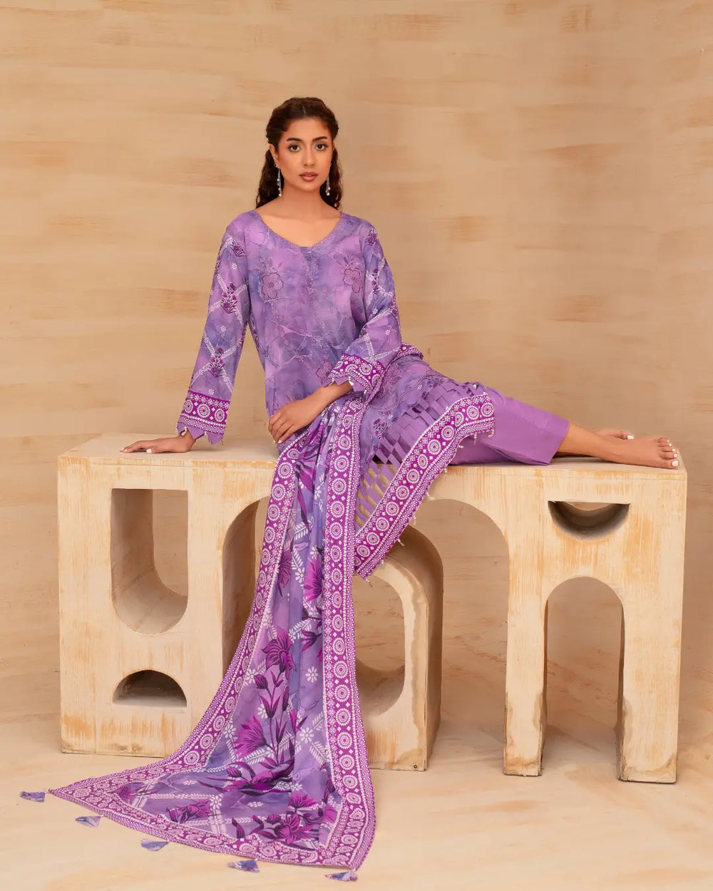 Batik Embroidered 3-Piece