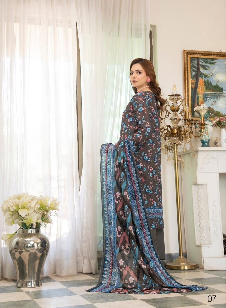 3 PIECE - EMBROIDERED LAWN SUIT