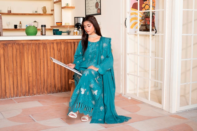 SHEEN LUXE 3PC EMBROIDERED WITH READY TO WEAR DUPATTA