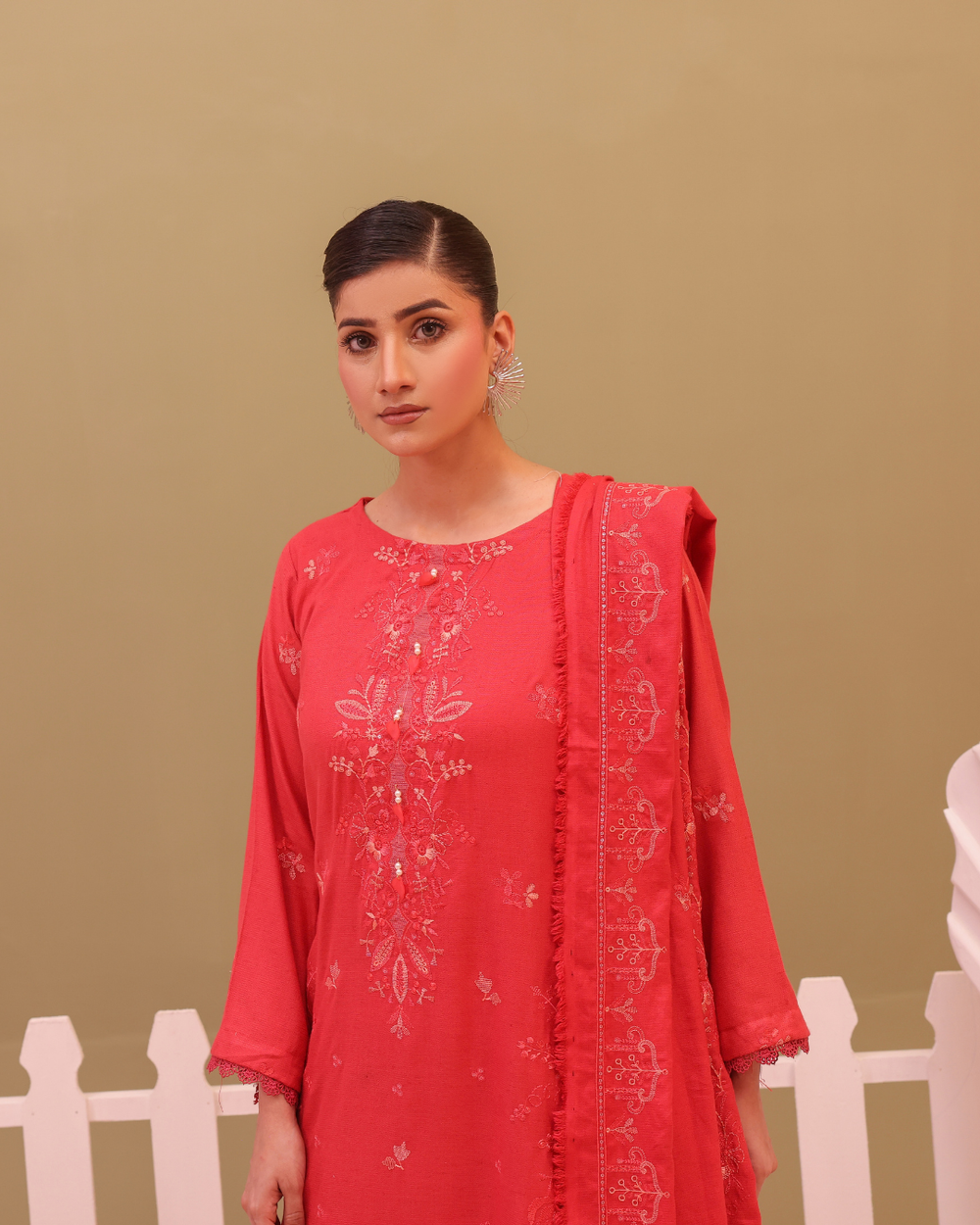 SHEEN LUXE 3PC EMBROIDERED WITH READY TO WEAR DUPATTA