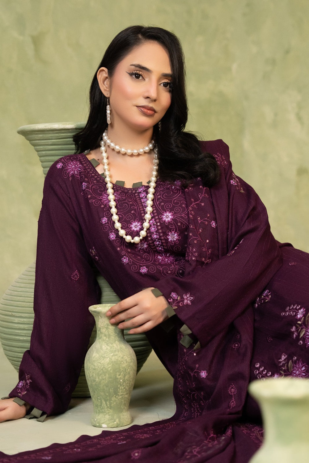 SHEEN LUXE 3PC EMBROIDERED WITH READY TO WEAR DUPATTA
